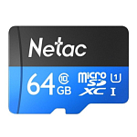 Micro SD 64GB NETAC P500 U1/Class 10  (90 Mb/s) без адаптера