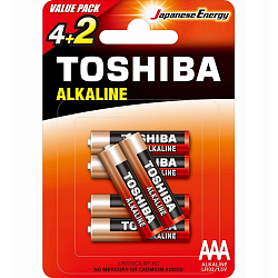 Элемент питания TOSHIBA LR03 Red BL-6 (6/72/576)