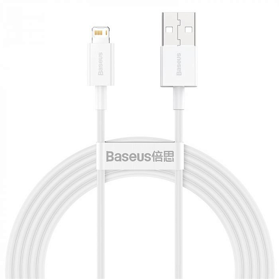 Кабель USB <--> Lightning  2.0м BASEUS белый (CALYS-C02)