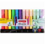 Набор текстовыделителей 12 ЦВЕТОВ BRAUBERG "ORIGINAL NEON" 152217