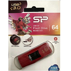 USB 64Gb Silicon Power Blaze B50 красный, USB 3.0