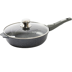 Сковорода 26см ГРАНИТ С026701 со съемной ручкой и стеклянной крышкой