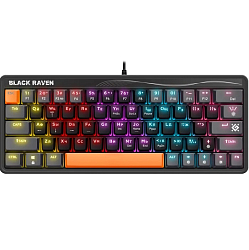 Клавиатура DEFENDER Black Raven GK-417 RU, черная, 3цвета,радужная,63кн (45414)