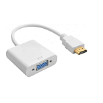 Переходник HDMI >--> VGA KS-IS KS-315, 0.2м белый