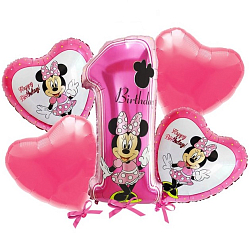 Набор фольгированных шаров «Happy Birthday», Минни Маус 25"