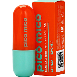 Бальзам для губ с вазелином, аромат: персик, 3.8 г, PICO MICO 10929091