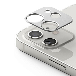Противоударное стекло на камеру для iPhone 11 серебро