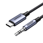 Кабель Jack 3.5 <--> Type-C  1.0м UGREEN CM450 (20192) серый
