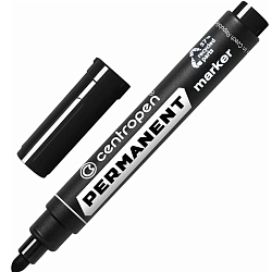 Маркер перманентный черный, пулевидный, 2,5мм Centropen арт. 8566/1ч, 8566/4