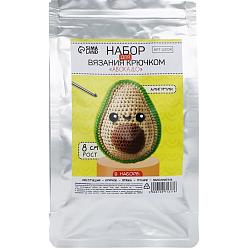 Набор для вязания крючком. Амигуруми: мягкая игрушка своими руками «Авокадо», 8 см