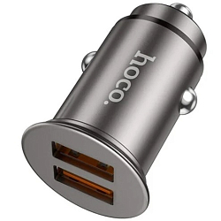 Авто ЗУ 2USB HOCO NZ1 Developer, microUSB, серый, QC3.0