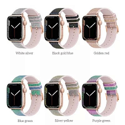 Силиконовый ремешок HOCO WA11 Diamond для APPLE Watch 38/40/41mm, белый, серебряный