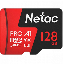 Micro SD 128Gb NETAC P500 Extreme Pro Class 10 UHS-I A1 V30 (100 Mb/s) без адаптера
