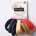 Резинка для волос "Синди" (набор 10 шт) блеск феерия, 4,5 см, микс   7908672