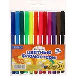 Фломастеры, 12 цветов, вентилируемый колпачок, блистер