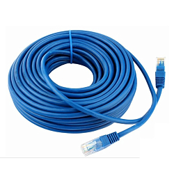 Патч-корд 10.0м CABLEXPERT PP12-10M/B кат.5e, литой, многожильный (синий)