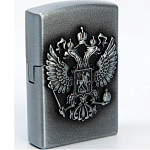 Зажигалка газовая "Герб России", 3.5 х 5.5 х1.2 см, серебро 539461