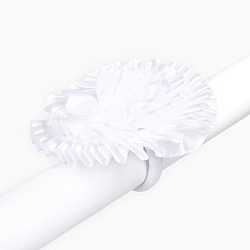 Бант для волос на резинке школьный, белый, 11 см, Кошечка Мари