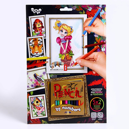 Раскраска карандашами по номерам Pencil by number «Модница»