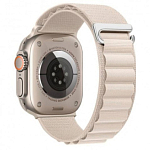 Нейлоновый ремешок HOCO WA20 для APPLE Watch 42/44/45/49mm, белый, чёрная вставка
