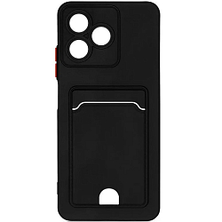 Силиконовый чехол DF для Realme C53/C51 DF rmCardCase-11 (black) с отделением для карты