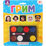 Грим для лица и тела 8 цветов по 3 г, аппликатор, МИКС 3803686