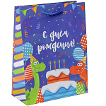 Пакет ламинированный «Праздничные динозаврики», MS 18 х 23 х 8 см   6582601