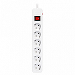 Сетевой фильтр  1.8м SMARTBUY SBSP-6-18-W, белый, 6 розеток, 16А, без з/ш, с з/к, ПВС 3x1.0 мм²