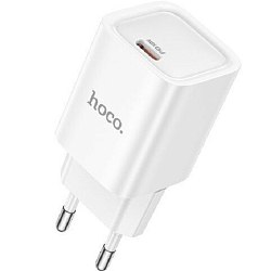 Сетевое ЗУ 1Type-C 3A HOCO C148A Charm, белый, кабель Type-C-Lightning