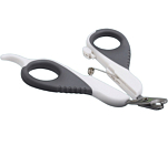 Ножницы-когтерезы "Пижон" Premium изогнутые, с упором для пальца, бело-серые   6960825