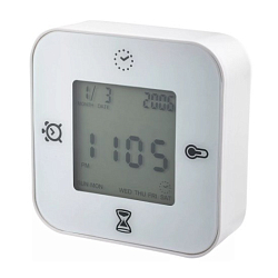 Часы/термометр/будильник/таймер КЛОККИС, белый