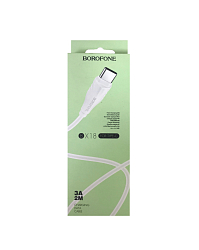 Кабель USB <--> Type-C  2.0м Borofone BX18 Optima силикон белый