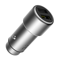 Авто ЗУ 2USB 3.6A Xiaomi ZMI Metal Car Charger (AP821) Silver