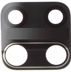 Стекло задней камеры для Xiaomi Redmi Note 9 Pro (черный)