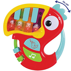 Игрушка попугай на бат муз со светом ZY1011285