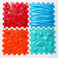 Модульный массажный коврик ОРТО ПАЗЛ «Подводный Мир», 8 модулей, 4 вида