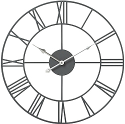 Часы настенные РУБИН "Классика" круг d=45,5см, открытая стрелка, корпус темно-серый (4848-007)