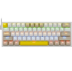 Клавиатура REDRAGON Fizz RU, RGB, melt-gold свитчи, беж-желтый (72597)