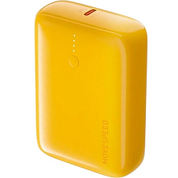 Внешний АКБ Movespeed, 1 порт USB-C, 1 порт USB-A, 2 встроенных кабеля USB-C, 10000mah (YSPBQ10) Желтый