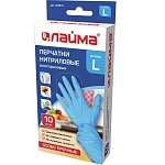 Перчатки нитриловые многоразовые ОСОБО ПРОЧНЫЕ, 5 пар (10шт), L (большой), голубые, LAIMA, 605018
