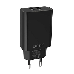 Сетевое ЗУ 2USB 2.1A PERO TC02 черный