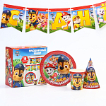 Набор бумажной посуды, на 6 персон "С днем рождения!", Щенячий патруль   10320902