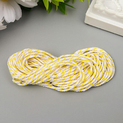 Хлопковый меланжевый шнур "Fabrika Decoru" 5 м, белый с желтым 6943385