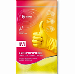 Перчатки латексные GRASS Желтый СуперПрочные (M) IT-0741