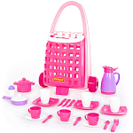 Забавная тележка + набор детской посуды (31 элемент) ПОЛЕСЬЕ