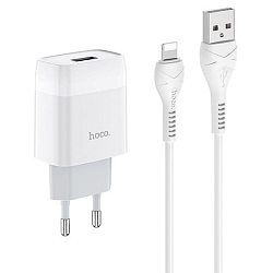 Сетевое ЗУ 1USB 2.1A HOCO C72A, Glorious Lightning белый