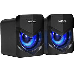 Колонки 2.0 EXEGATE EX289685RUS Accord 200 черный, синяя подсветка (2х3Вт)