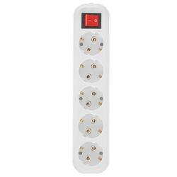Сетевой фильтр  3.0м 5bites SP5W-330 белый, 5 розеток, 16A