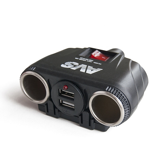 Разветвитель прикуривателя AVS CS230U (2 выхода+2USB)