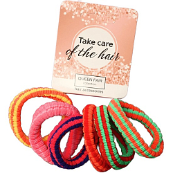 Резинка для волос "Спорт проф" (набор 6 шт) полоски колор, 4 см, микс   9899527